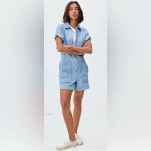 Everlane The Denim Short Coverall Romper Women’s Size 2